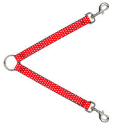 Dog Leash Splitter - Mini Hearts Monogram Red/White Dog Leash Splitters Buckle-Down   