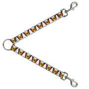 Dog Leash Splitter - Monarch Butterfly Repeat White Dog Leash Splitters Buckle-Down   