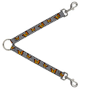 Dog Leash Splitter - Monarch Butterfly Scattered Checker Black White Dog Leash Splitters Buckle-Down   