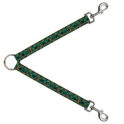 Dog Leash Splitter - MCO Orlando International Airport Carpet Teal Orange Yellow Black Dog Leash Splitters Buckle-Down   