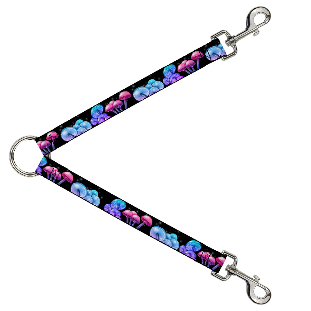 Dog Leash Splitter - Mushroom Glow Black Multi Color Dog Leash Splitters Buckle-Down   