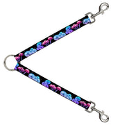 Dog Leash Splitter - Mushroom Glow Black Multi Color Dog Leash Splitters Buckle-Down   