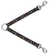 Dog Leash Splitter - Mushroom SHROOMY Garden Black Multi Color Dog Leash Splitters Buckle-Down   