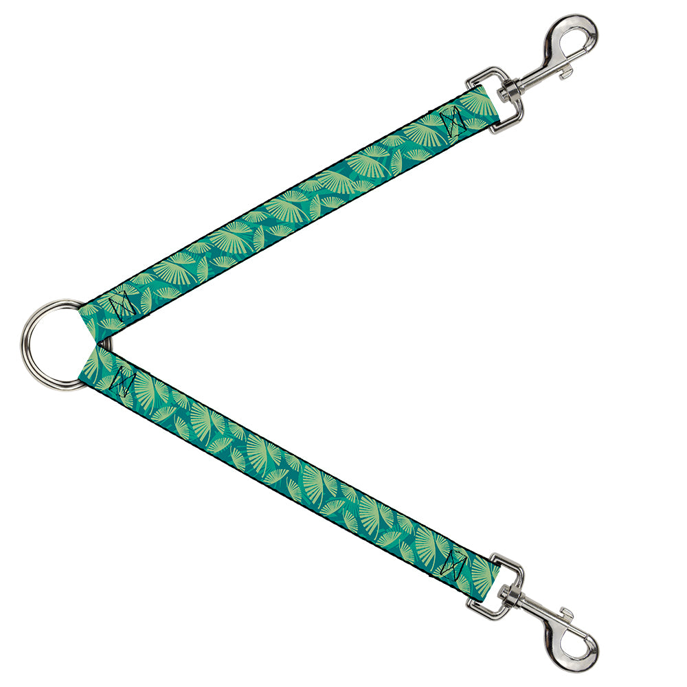 Dog Leash Splitter - Palm Leaves Stacked Pastel Greens Dog Leash Splitters Buckle-Down   