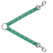 Dog Leash Splitter - Palm Leaves Stacked Pastel Greens Dog Leash Splitters Buckle-Down   