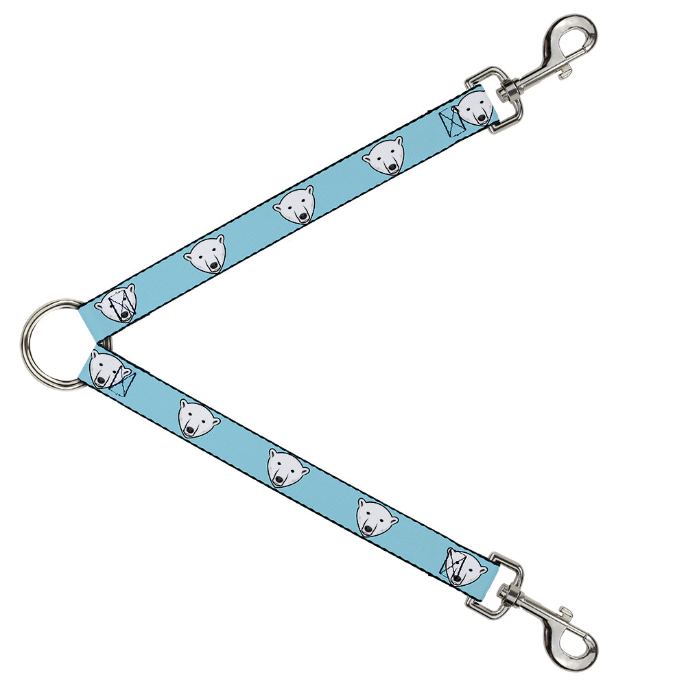 Dog Leash Splitter - Polar Bear Repeat Baby Blue Dog Leash Splitters Buckle-Down   