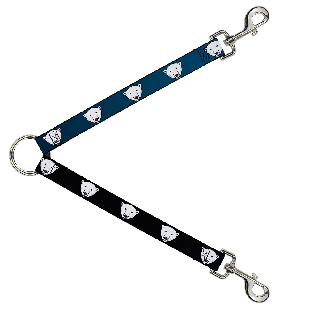Dog Leash Splitter - Polar Bear Repeat Black/Blue Fade Dog Leash Splitters Buckle-Down   
