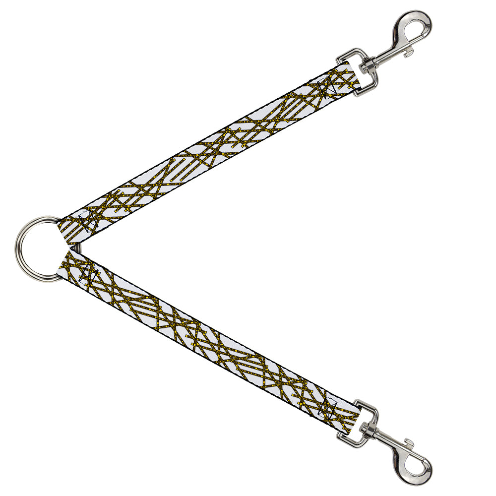 Dog Leash Splitter - Police Line White/Yellow Dog Leash Splitters Buckle-Down   