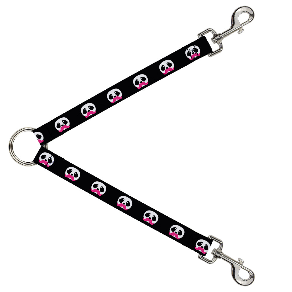 Dog Leash Splitter - Panda Face w/Pink Mustache Dog Leash Splitters Buckle-Down   