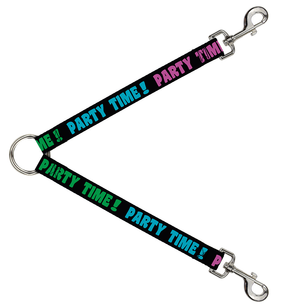 Dog Leash Splitter - PARTY TIME! Black/Green/Turquoise/Fuchsia Dog Leash Splitters Buckle-Down   