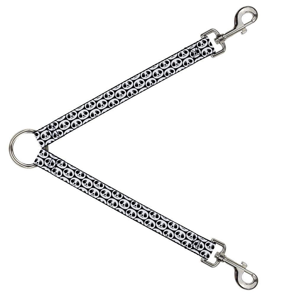 Dog Leash Splitter - Smiling Panda Repeat Black/White Dog Leash Splitters Buckle-Down   