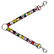 Dog Leash Splitter - Sugar Skulls & Flowers Black/Multi Color Dog Leash Splitters Buckle-Down   