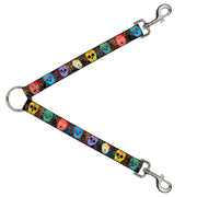 Dog Leash Splitter - Painted Sugar Skulls & Flowers Collage Dog Leash Splitters Buckle-Down   