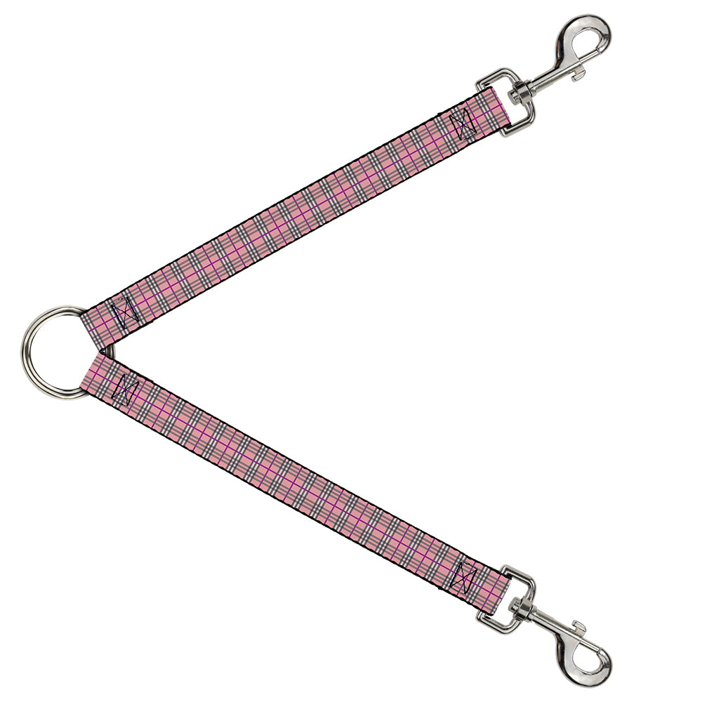 Dog Leash Splitter - Plaid Pink Dog Leash Splitters Buckle-Down   