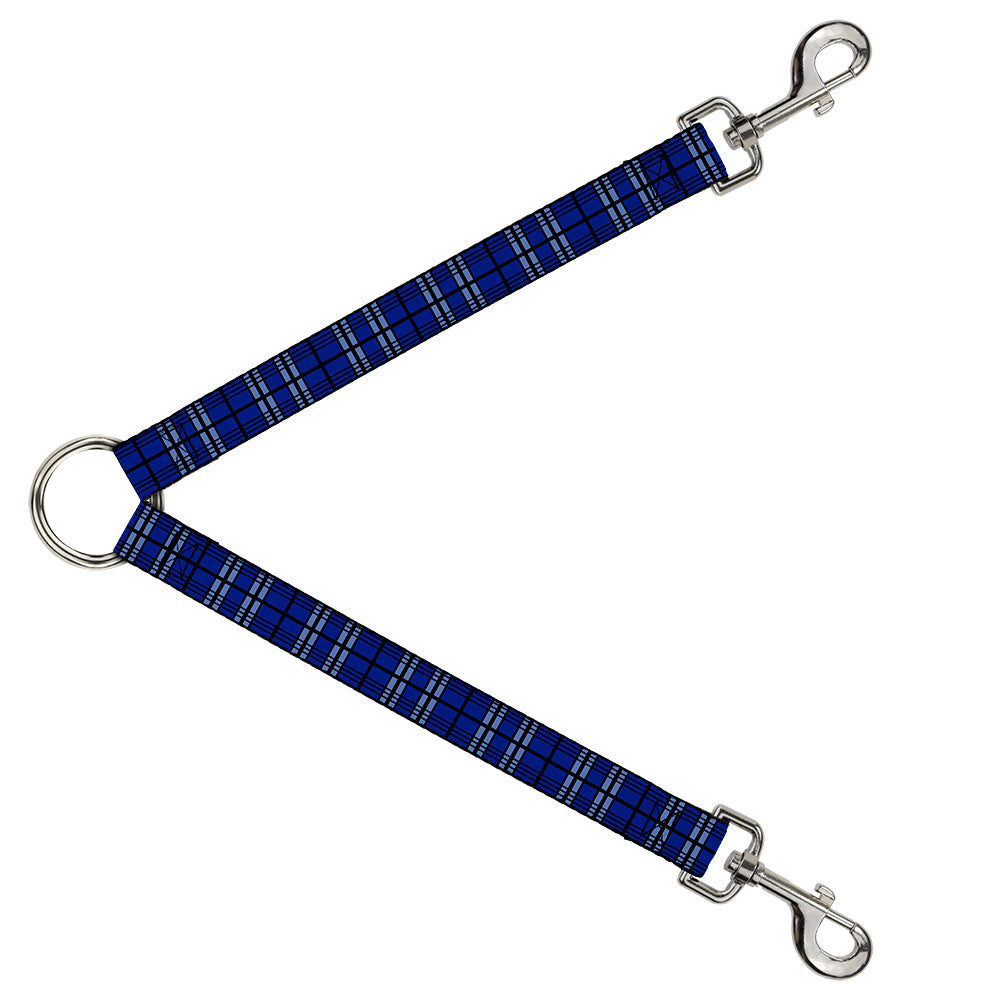 Dog Leash Splitter - Plaid Blue/Gray/Black Dog Leash Splitters Buckle-Down   