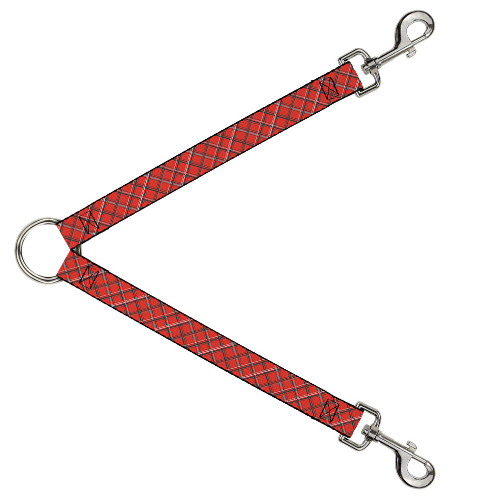 Dog Leash Splitter - Plaid X Orange/Gray Dog Leash Splitters Buckle-Down   