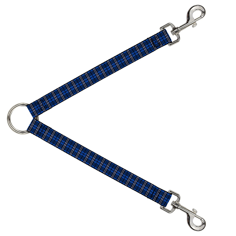 Dog Leash Splitter - Plaid Navy Dog Leash Splitters Buckle-Down   