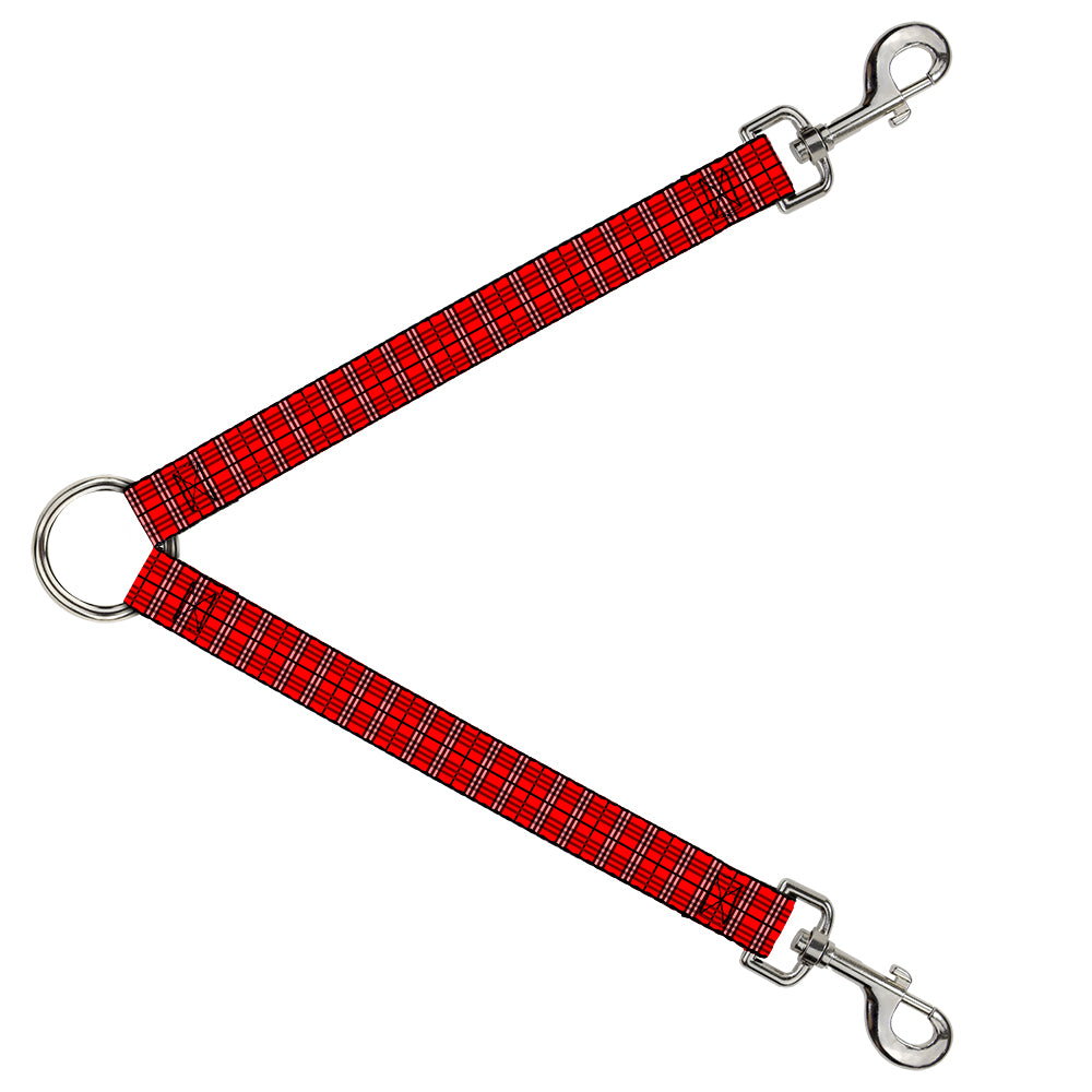 Dog Leash Splitter - Plaid Red Dog Leash Splitters Buckle-Down   