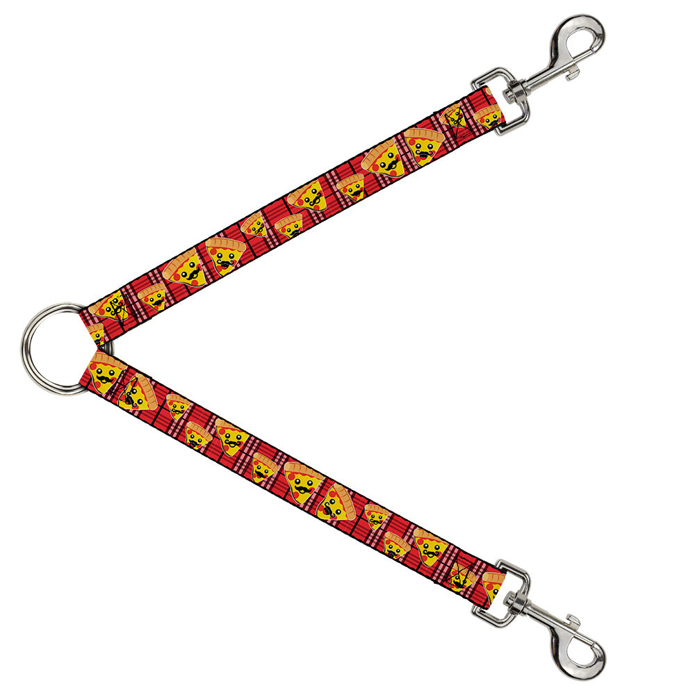 Dog Leash Splitter - Pizza Man Plaid Red Dog Leash Splitters Buckle-Down   