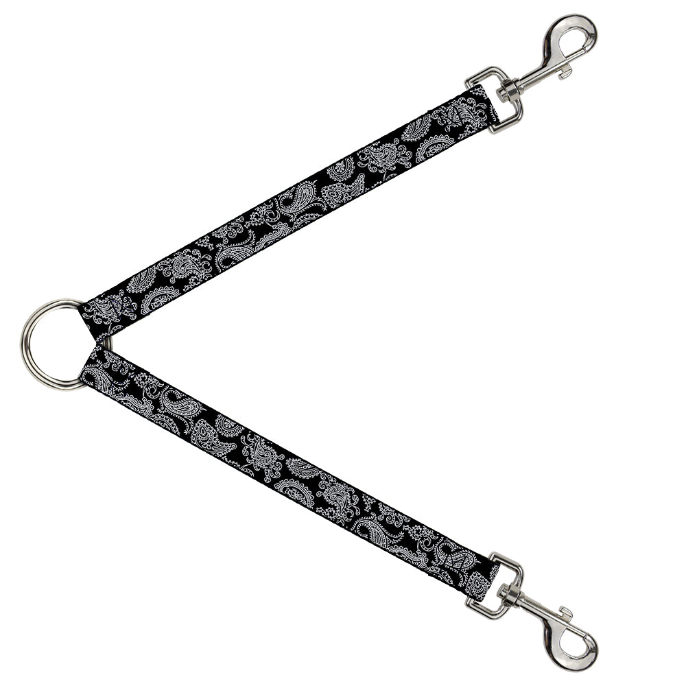 Dog Leash Splitter - Paisley2 Black/White Dog Leash Splitters Buckle-Down   