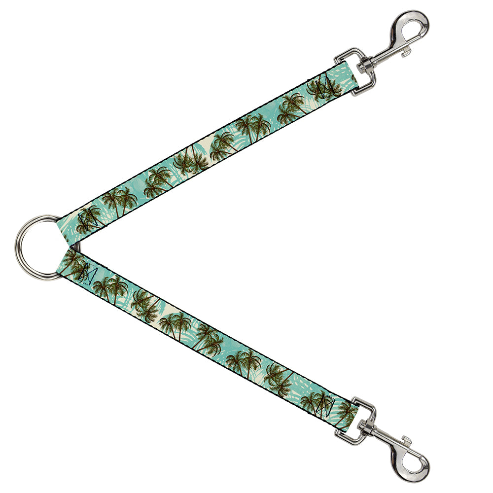 Dog Leash Splitter - Palm Trees Swaying Tan/Teal Dog Leash Splitters Buckle-Down   