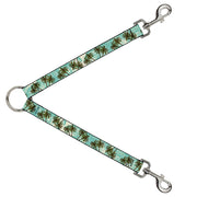 Dog Leash Splitter - Palm Trees Swaying Tan/Teal Dog Leash Splitters Buckle-Down   