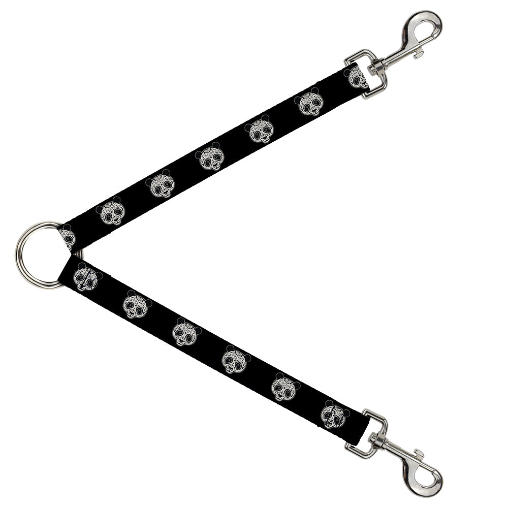 Dog Leash Splitter - Panda Bear Sugar Skull Black/White Dog Leash Splitters Buckle-Down   