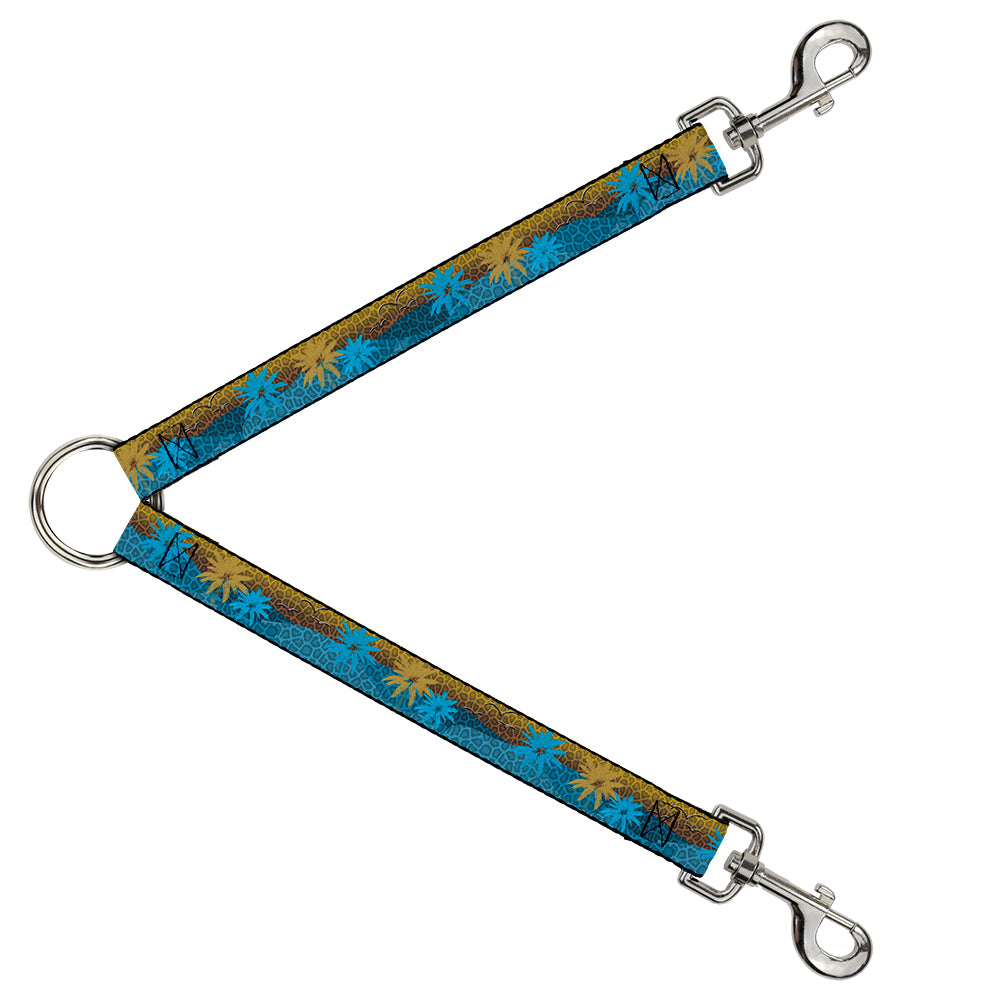 Dog Leash Splitter - Palm Trees & Gulls Leopard Brown/Blue Dog Leash Splitters Buckle-Down   