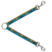 Dog Leash Splitter - Palm Trees & Gulls Leopard Brown/Blue Dog Leash Splitters Buckle-Down   