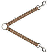 Dog Leash Splitter - Plaid Tan Shades/Orange Dog Leash Splitters Buckle-Down   