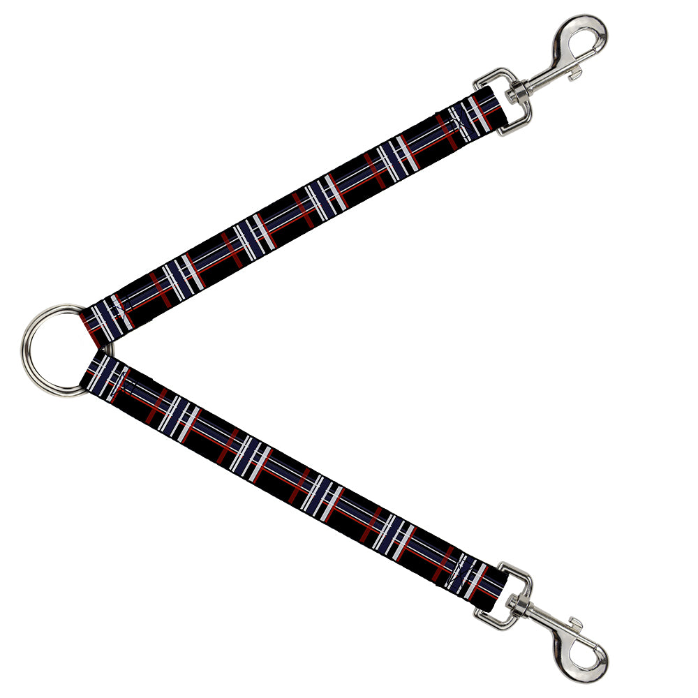 Dog Leash Splitter - Plaid Black/Red/White/Blue Dog Leash Splitters Buckle-Down   