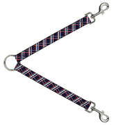 Dog Leash Splitter - Plaid X Blue/White/Red Dog Leash Splitters Buckle-Down   