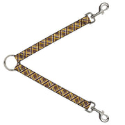 Dog Leash Splitter - Plaid X Brown/White/Gold Dog Leash Splitters Buckle-Down   