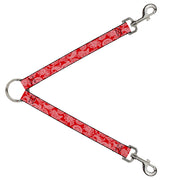 Dog Leash Splitter - Paisley Red/White Dog Leash Splitters Buckle-Down   