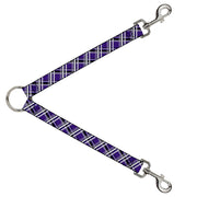 Dog Leash Splitter - Plaid X2 Purple/Gray/White/Black Dog Leash Splitters Buckle-Down   