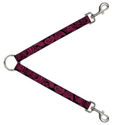 Dog Leash Splitter - Paisley Black/Neon Pink Dog Leash Splitters Buckle-Down   