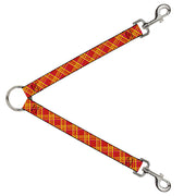 Dog Leash Splitter - Plaid X4 Fluorescent Oranges/Pinks/Yellow Dog Leash Splitters Buckle-Down   