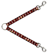 Dog Leash Splitter - Pin Up Girl Poses Buffalo Plaid Blocks Black/Red Dog Leash Splitters Buckle-Down   