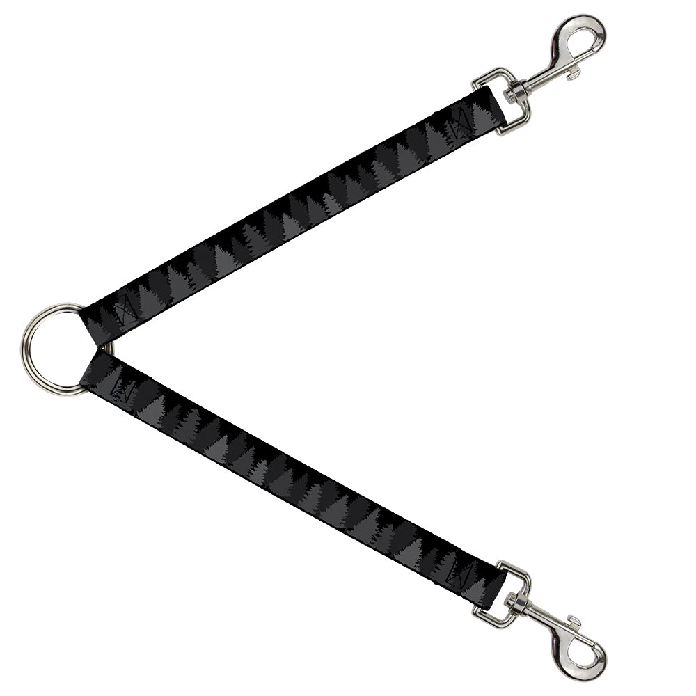Dog Leash Splitter - Pine Tree Silhouettes Black/Grays Dog Leash Splitters Buckle-Down   