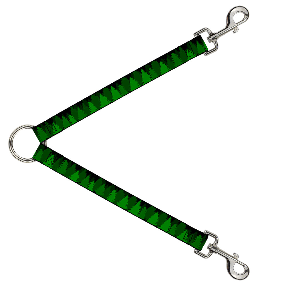 Dog Leash Splitter - Pine Tree Silhouettes Black/Greens Dog Leash Splitters Buckle-Down   
