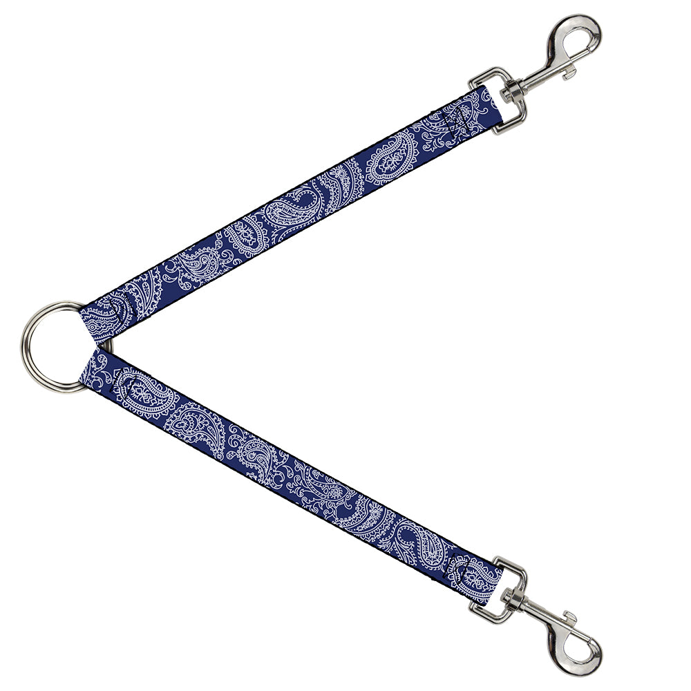 Dog Leash Splitter - Paisley Blue/White Dog Leash Splitters Buckle-Down   