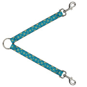 Dog Leash Splitter - Pinwheel Plumes Beige/Turquoise Dog Leash Splitters Buckle-Down   
