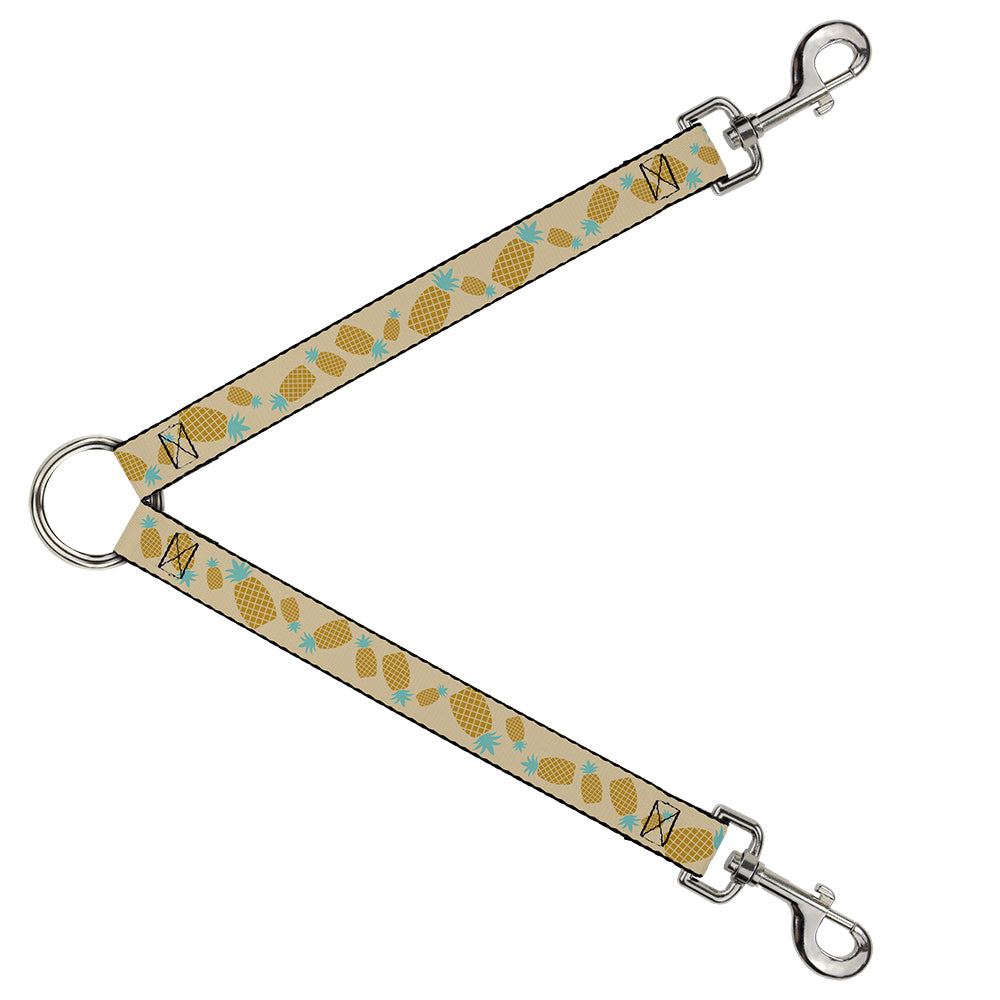 Dog Leash Splitter - Pineapples Rotating Tan Dog Leash Splitters Buckle-Down   