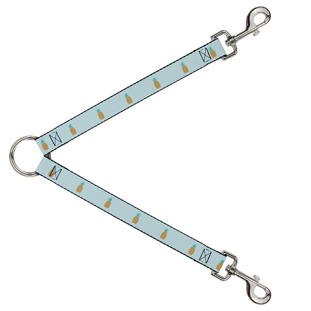 Dog Leash Splitter - Pineapple Repeat Aqua Blue Dog Leash Splitters Buckle-Down   