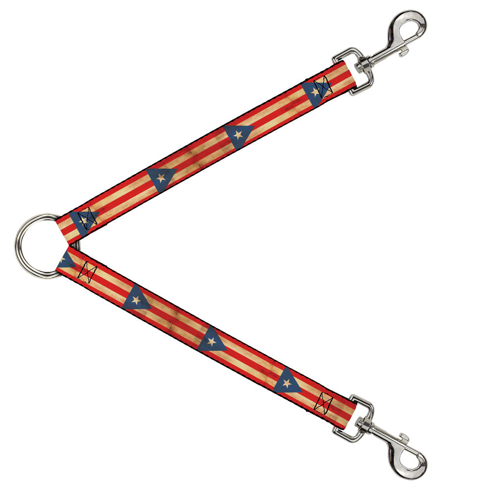 Dog Leash Splitter - Puerto Rico Flag Continuous Vintage Dog Leash Splitters Buckle-Down   