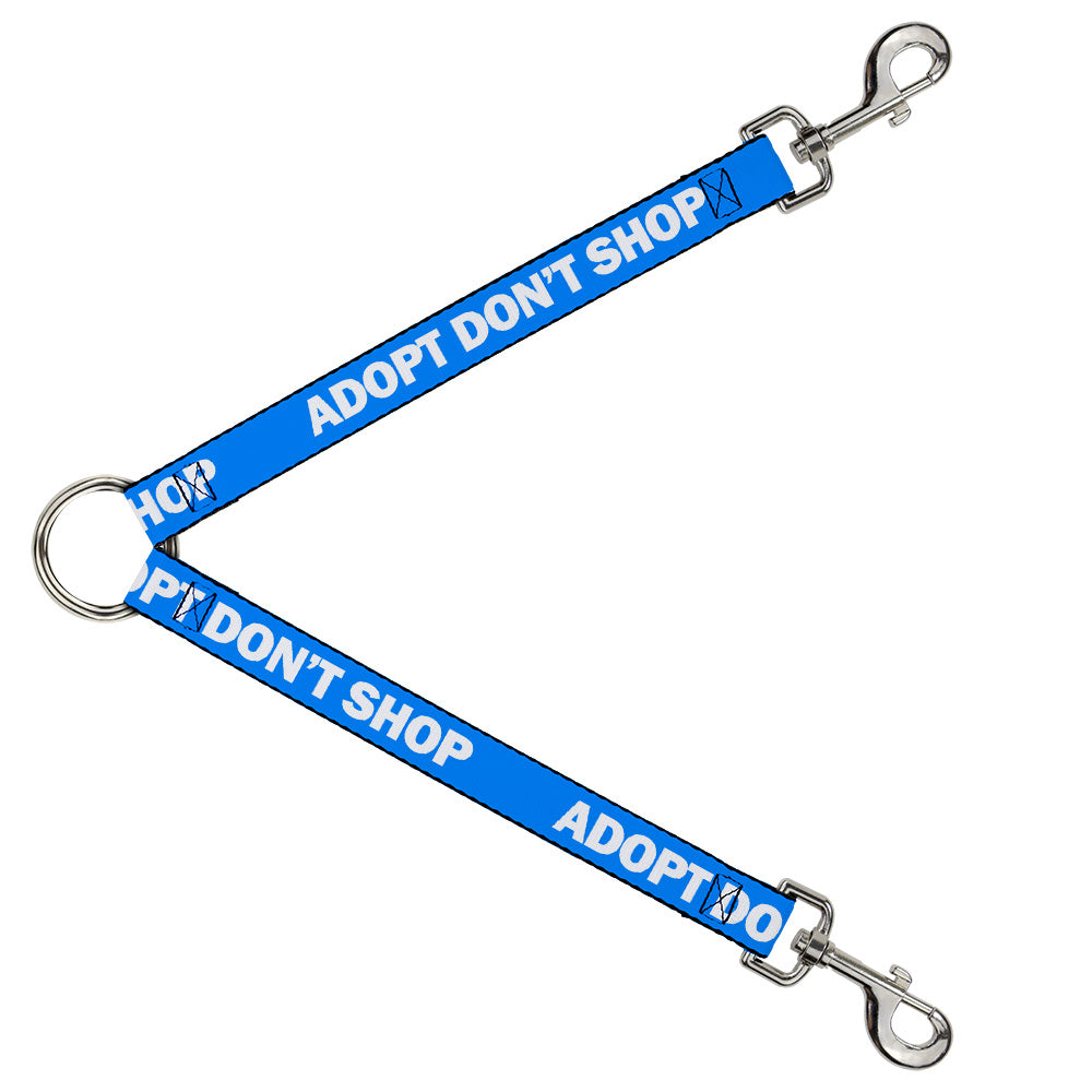 Dog Leash Splitter - Pet Quote ADOPT DON'T SHOP Blue White Dog Leash Splitters Buckle-Down   