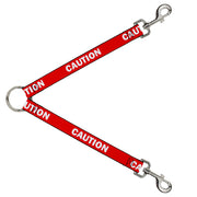 Dog Leash Splitter - Pet Quote CAUTION Red White Dog Leash Splitters Buckle-Down   