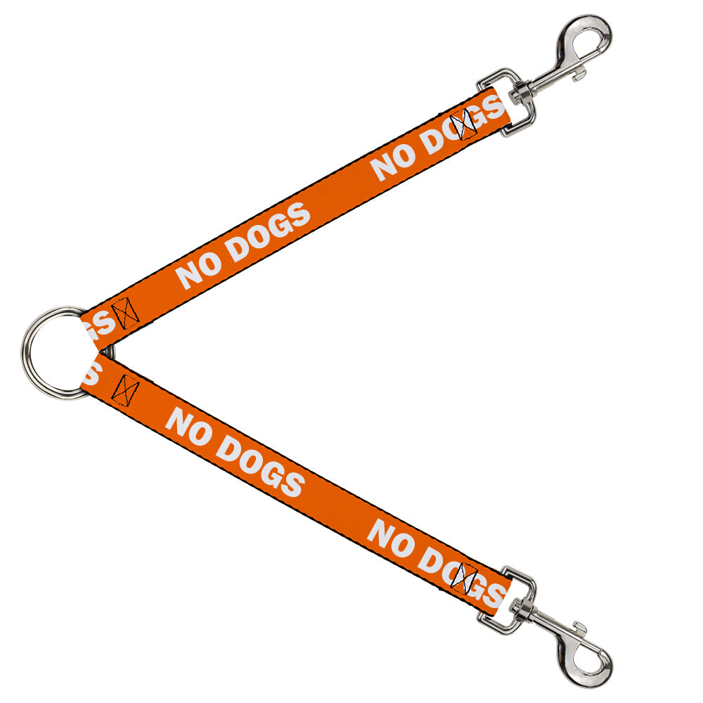 Dog Leash Splitter - Pet Quote NO DOGS Orange White Dog Leash Splitters Buckle-Down   