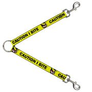Dog Leash Splitter - Pet Quote CAUTION I BITE Dog Growl Yellow Black Dog Leash Splitters Buckle-Down   