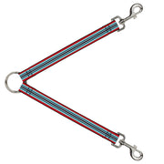 Dog Leash Splitter - Stripes Red/Blues/White Dog Leash Splitters Buckle-Down   